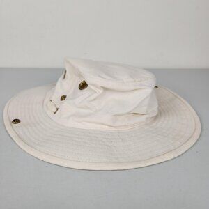 Tilley Endurables Hat Womens 7 5/8 Cream Boonie Bucket Cotton Wide Brim